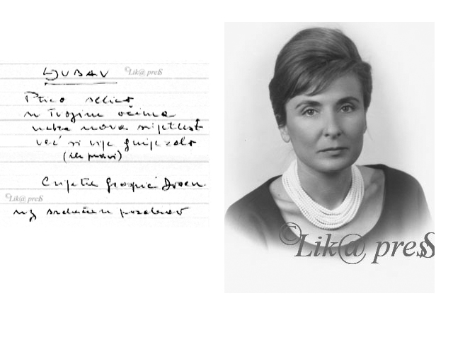 Cvijetina pjesma i fotografija za biografiju/ © Arhiva Lika pressa Gospić                                                                                                                                                                                 